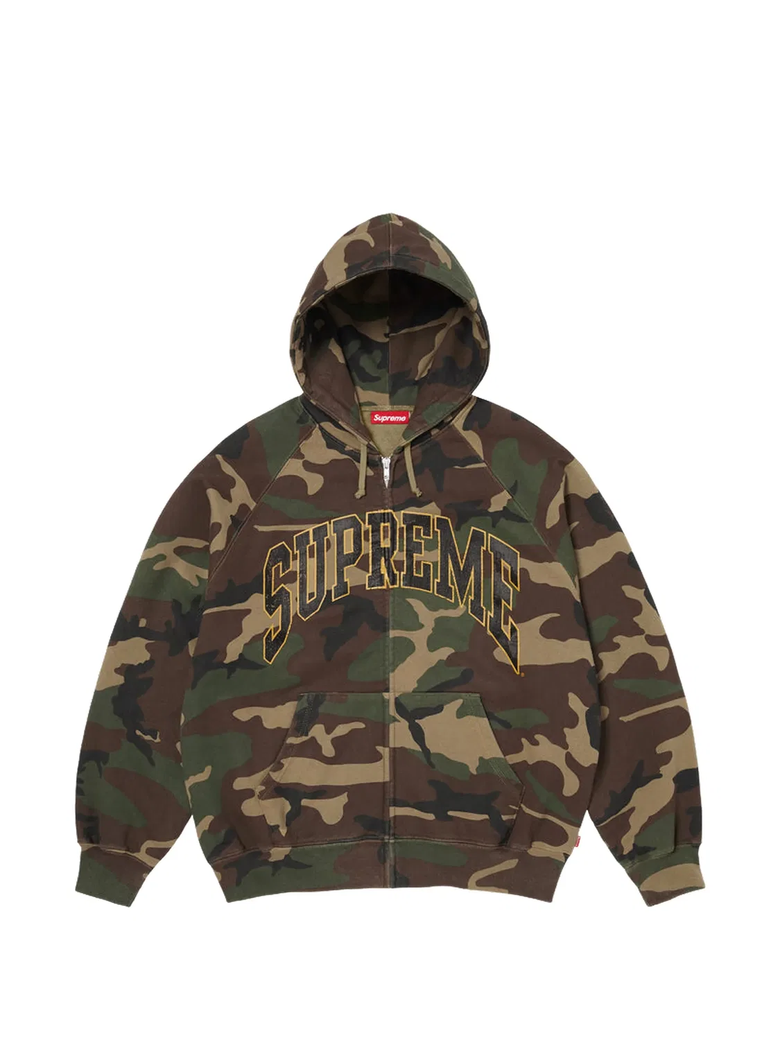 Худи Cracked Ranglan на молнии Supreme, зеленый