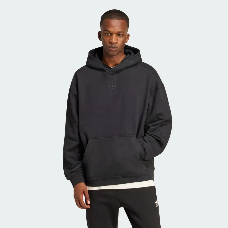 Худи с капюшоном хлопковое Premium Essentials Hoodie adidas, Черный