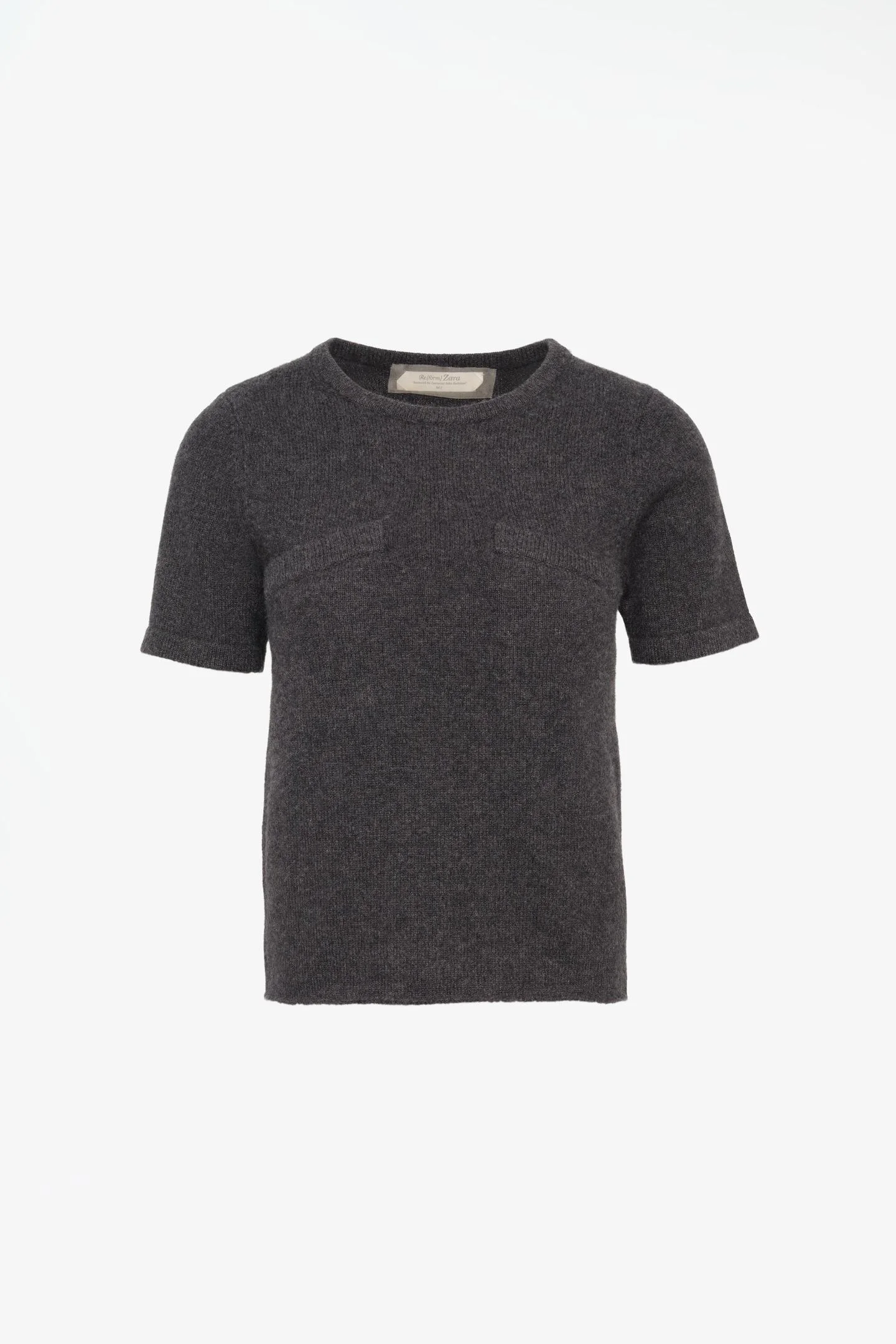 Футболка Zara трикотажная из кашемира, графитовый