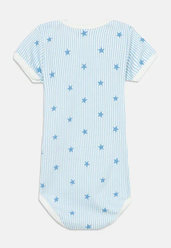 Комплект из 3 боди с коротким рукавом Striped Petit Bateau, Blue/White, белый — фото 2