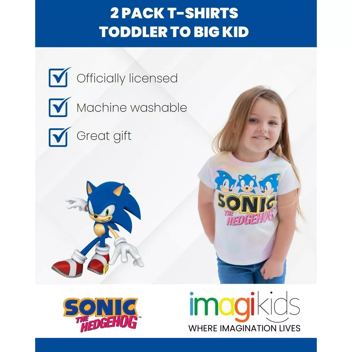 Детский комплект футболок с принтом SEGA Sonic the Hedgehog Set, Multicolor — фото 3