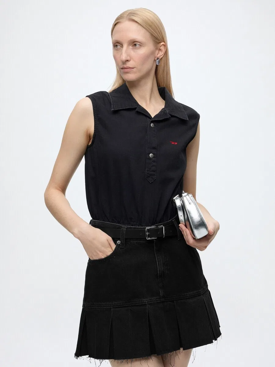 Юбка DIESEL из черного денима — фото 4