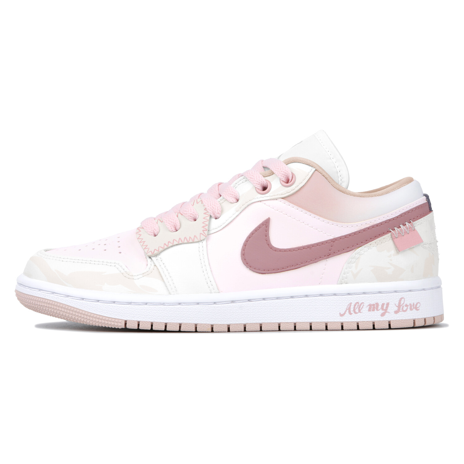 

Кроссовки Air Jordan 1 Vintage Basketball Shoes Unisex Low-top White/pink, розовый