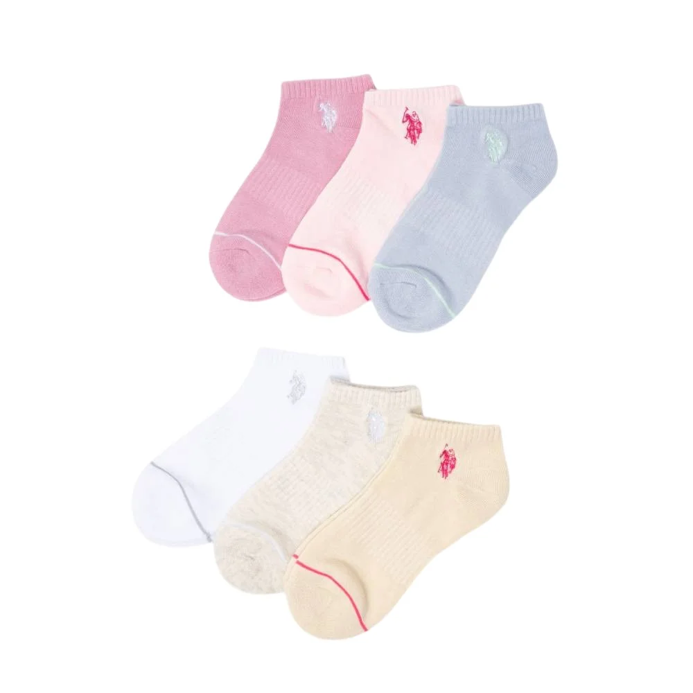 Женские носки U.S. Polo Assn. Pastel Assorted Ankle, 6 пар, мультиколор