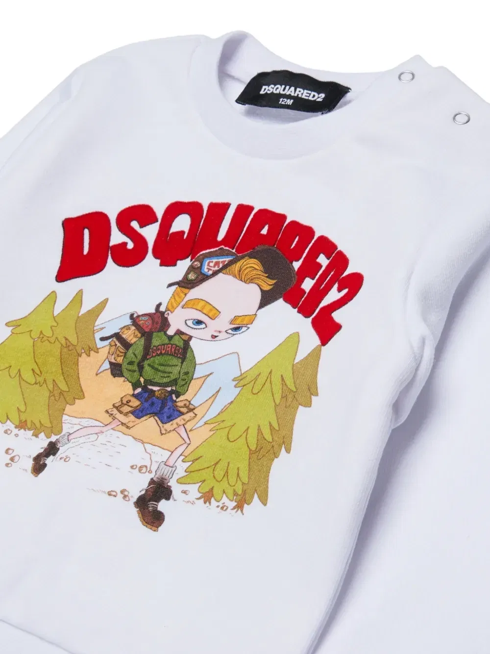 Толстовка на кнопках с графичным принтом Dsquared2 Kids, белый — фото 3