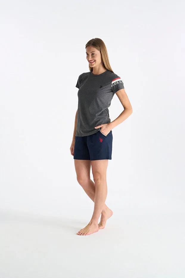 Женский комплект пижамы с коротким рукавом U.S. Polo Assn., Anthracite Melange