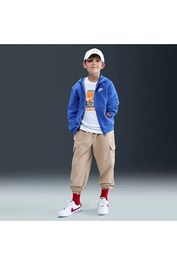 Детское худи для мальчиков на молнии с капюшоном Sportswear club fleece Nike, Blue