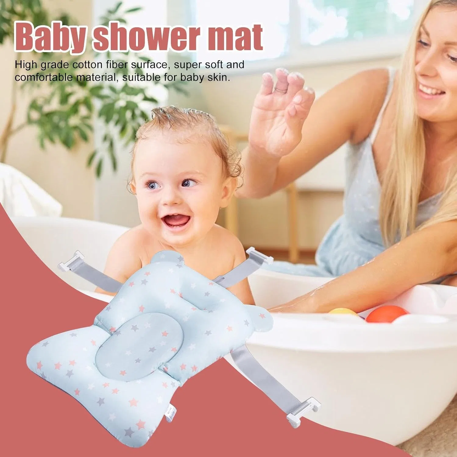 Бат-подушка для купания, Универсальная, 43x28x22 см, Baby Light Blue Breath Trumpet Générique — фото 2