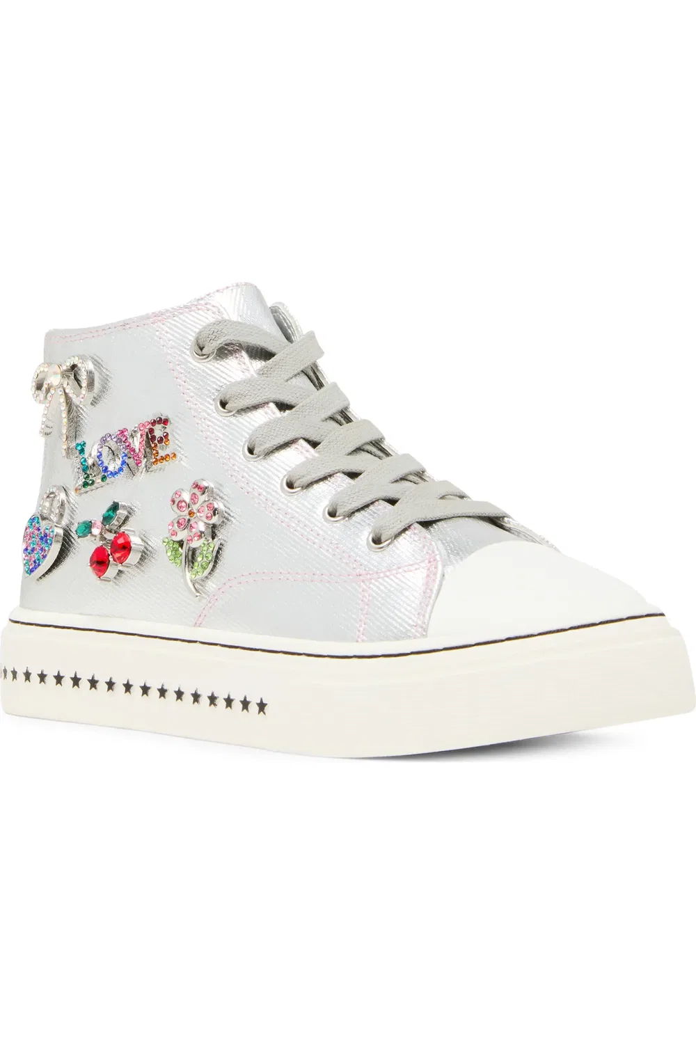 Детские кеды высокие с украшениями Jjoycee Steve Madden, Silver