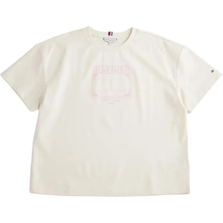 Женская футболка с опущенным плечом Tommy Hilfiger, Ivory