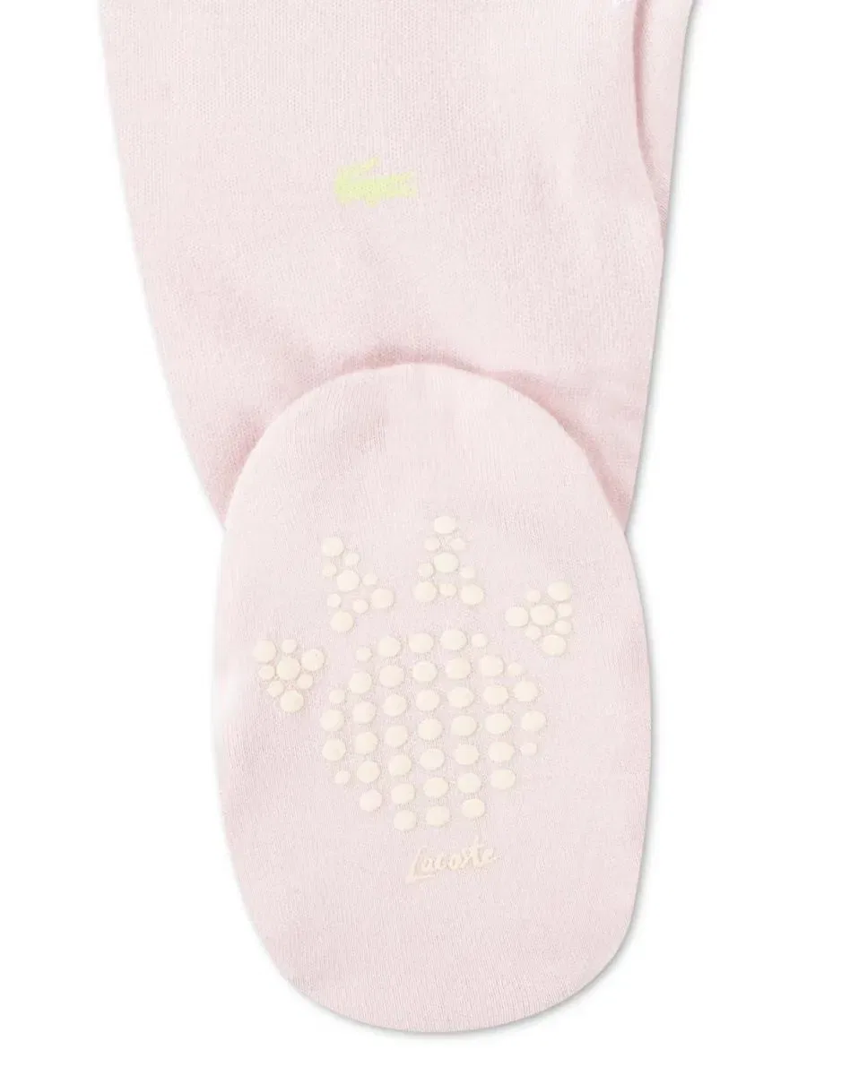 Детский комбинезон для девочек с принтом Mono con patucos y estampado integral de cocodrilo unisex Lacoste, Rosa — фото 3