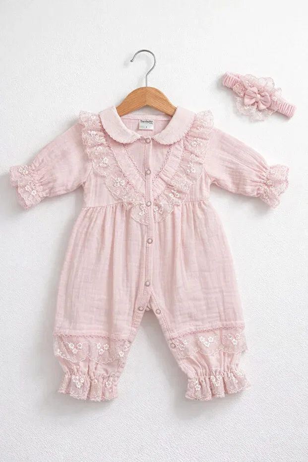 Детский комбинезон для девочек хлопковый Kardeşler Bebe, Pink