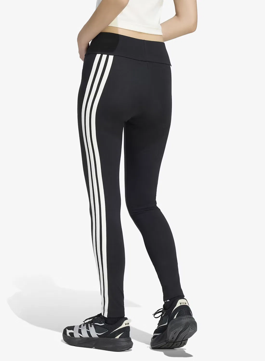 Леггинсы облегающие 3-Stripes Adidas, черный — фото 2