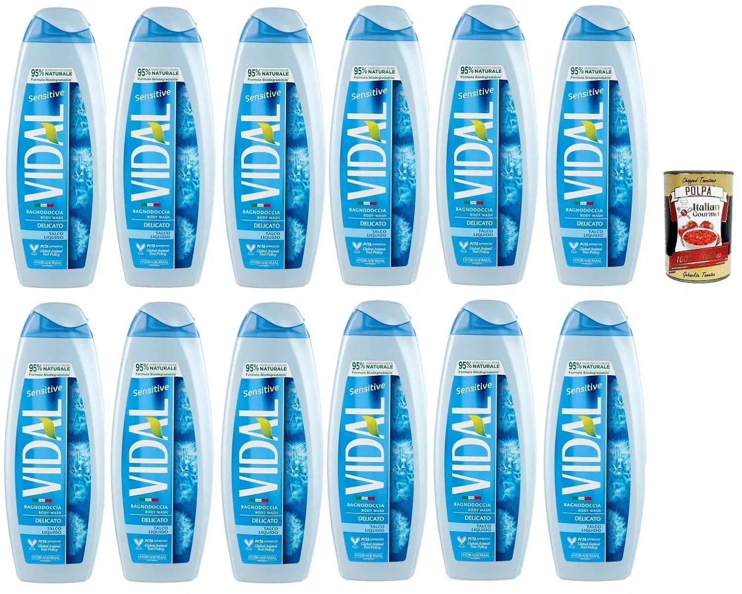 Гель для душа Delicato Talco Liquido, Italian Gourmet E.R., 12 x 500 мл, Белый