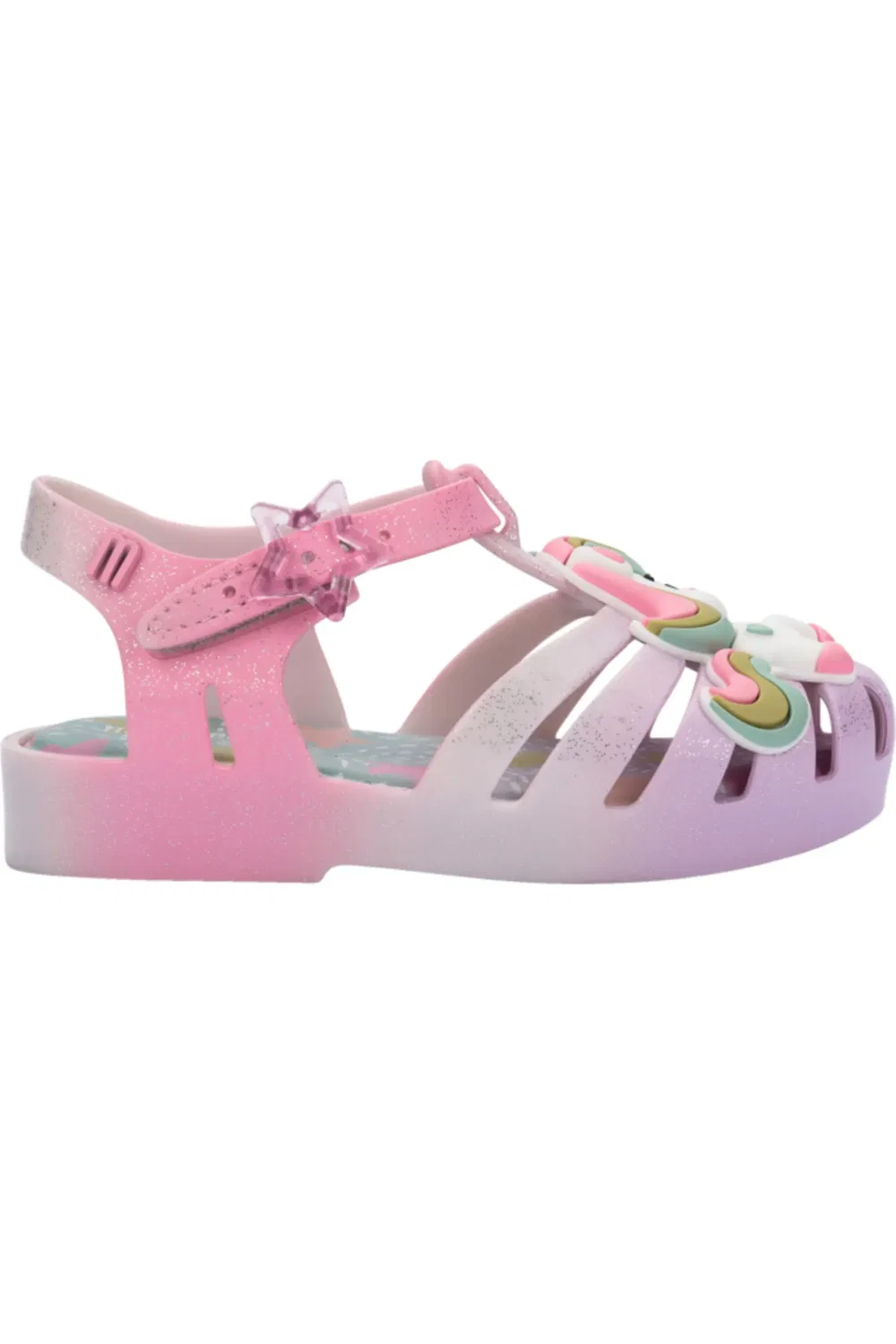 Сандалии-рыболовы детские ароматизированные Mini Possession Mini Melissa, желтый/розовый/фиолетовый/зеленый — фото 2