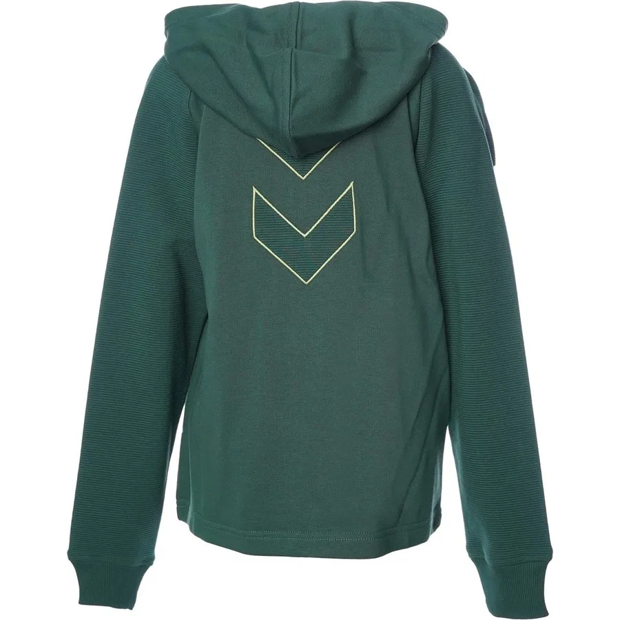 Детский свитшот с капюшоном и молнией Hummel Hmleluf Zip, Зеленый — фото 3