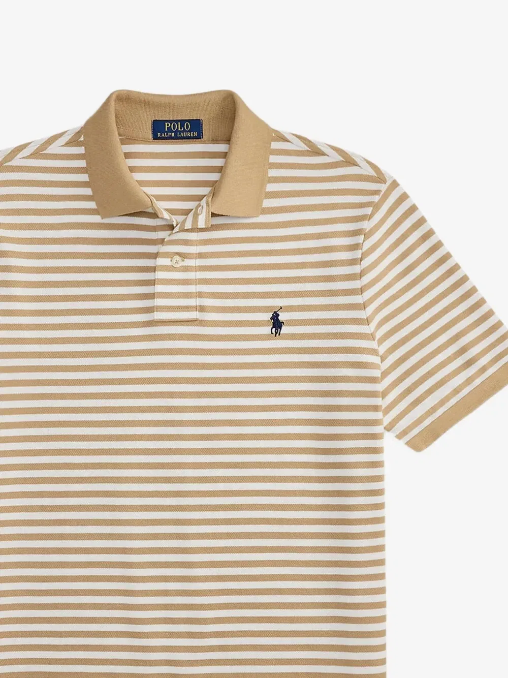 Поло из хлопкового трикотажа в полоску Polo Ralph Lauren, бежевый — фото 2