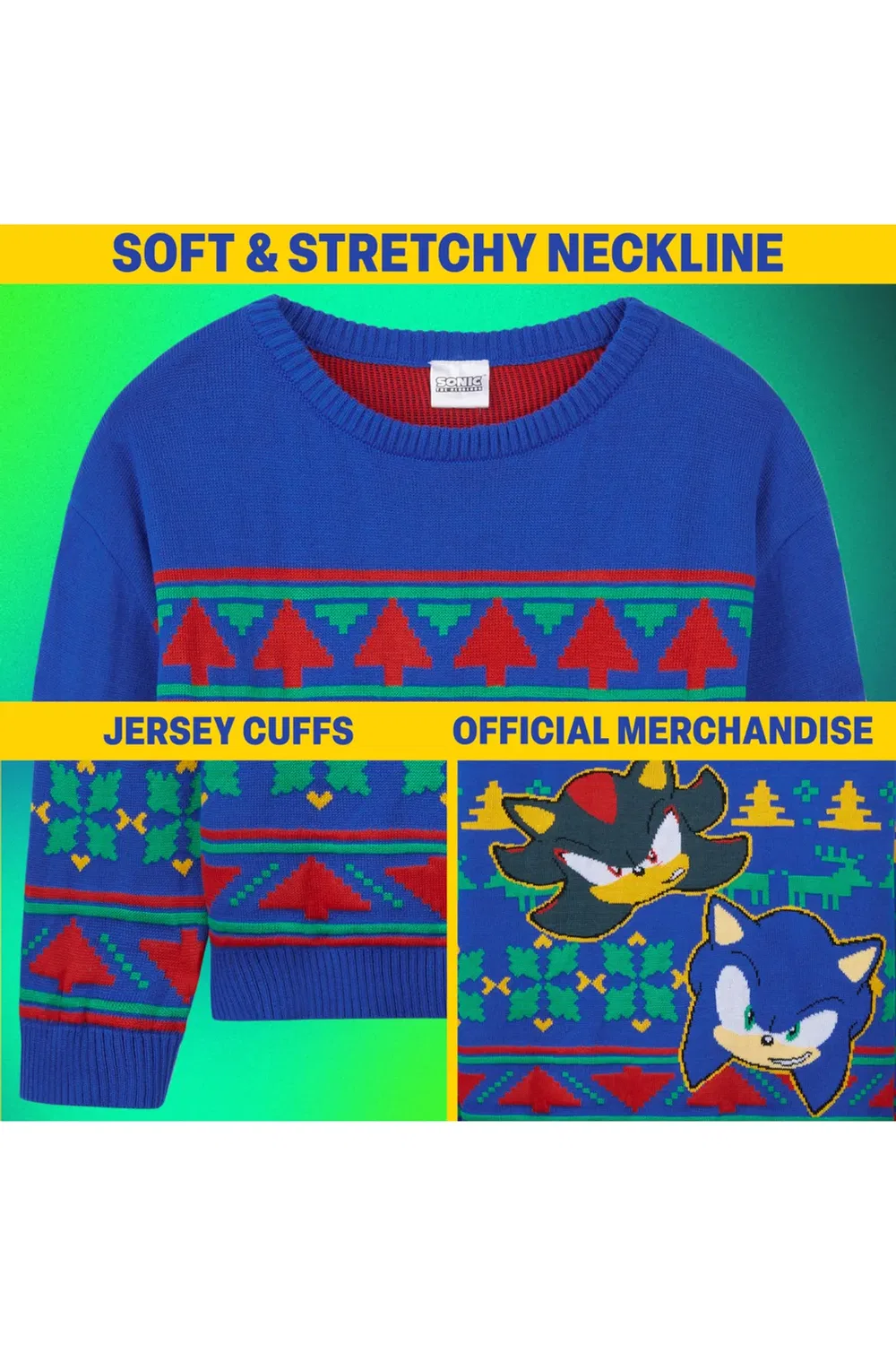 Свитшот с принтом Christmas jumper Sonic The Hedgehog, Blue — фото 4