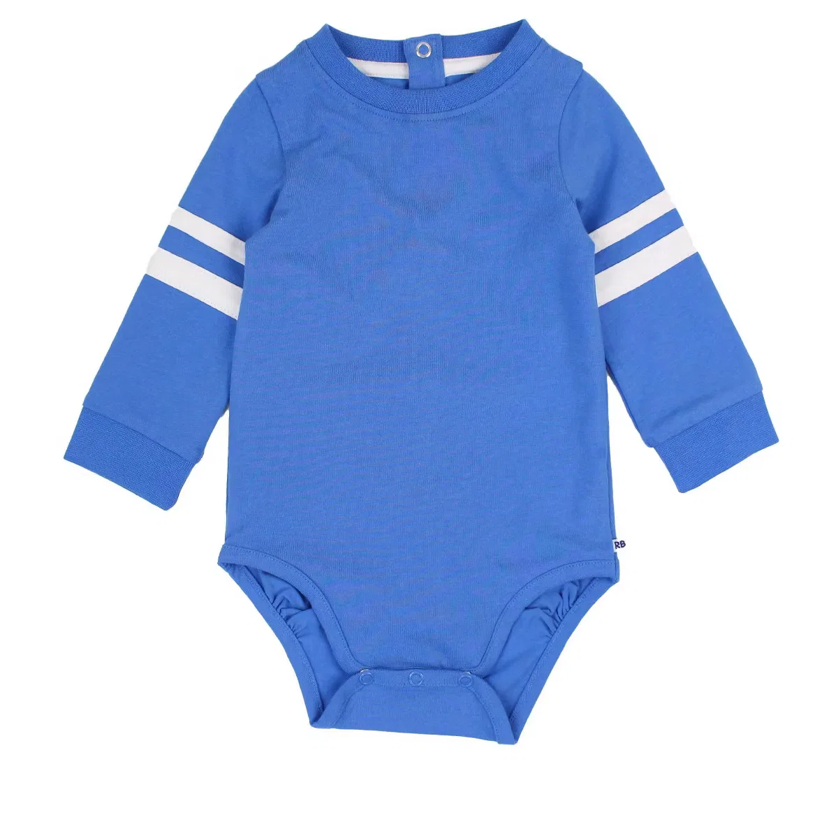 Боди-комбинезон с длинным рукавом с принтом Racing Stripe RuffleButts, Sonic Blue