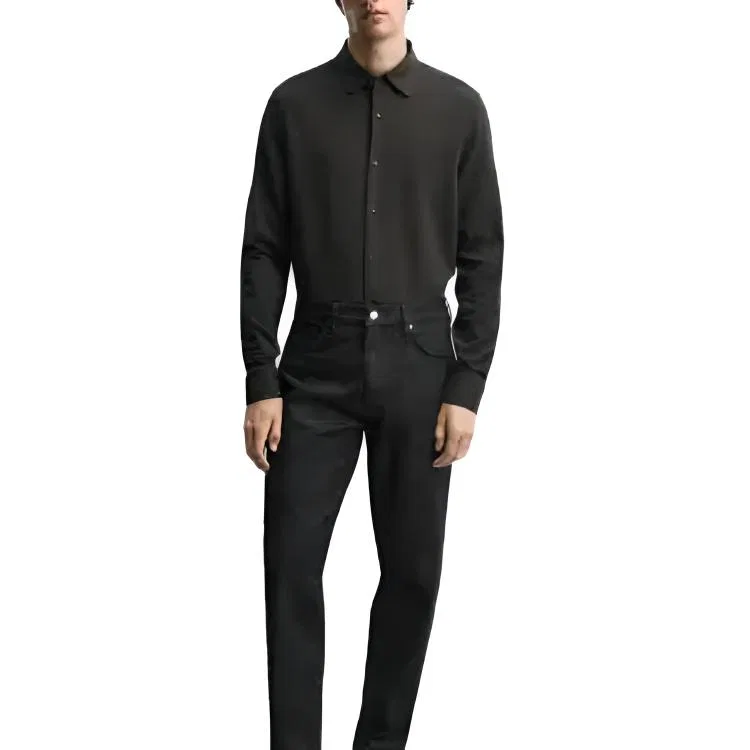 Мужская рубашка Coal Gray ZARA, Coal Gray — фото 4