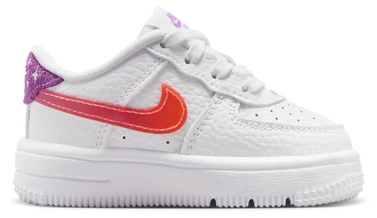 Кроссовки для мальчиков Air Force 1 Low BBall Lace Nike, цвет White/Bright Violet/Turf Orange