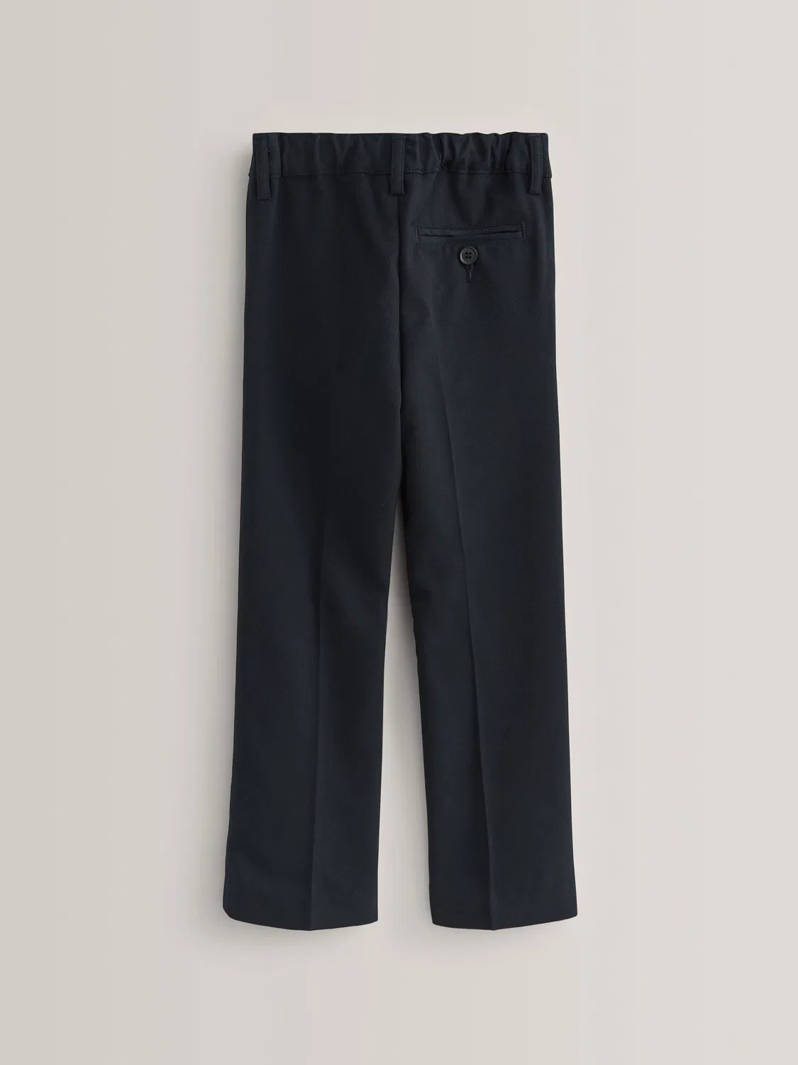 Брюки школьные прямые с защипами, модель Slim Waist Next, синие — фото 2