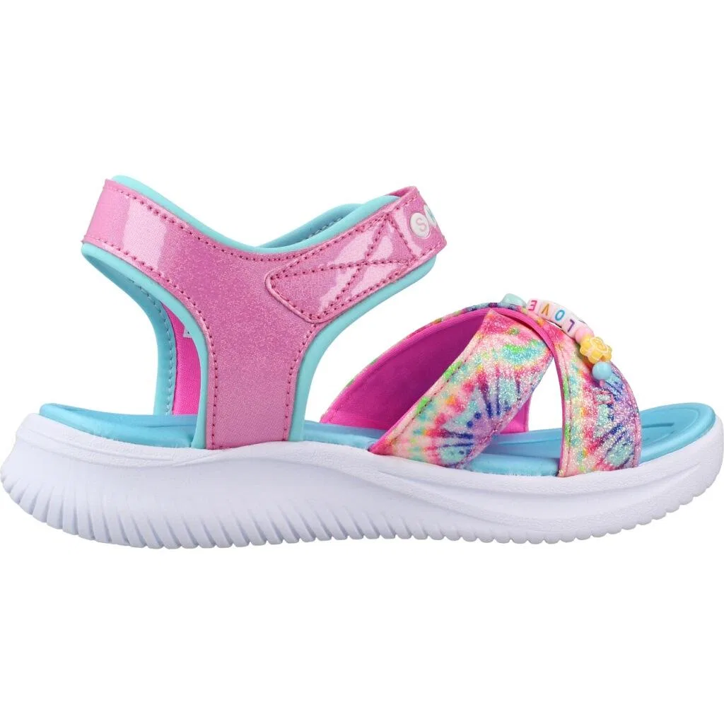 Детские сандалии с принтом Tie Dye Bf Skechers, Rosa — фото 4