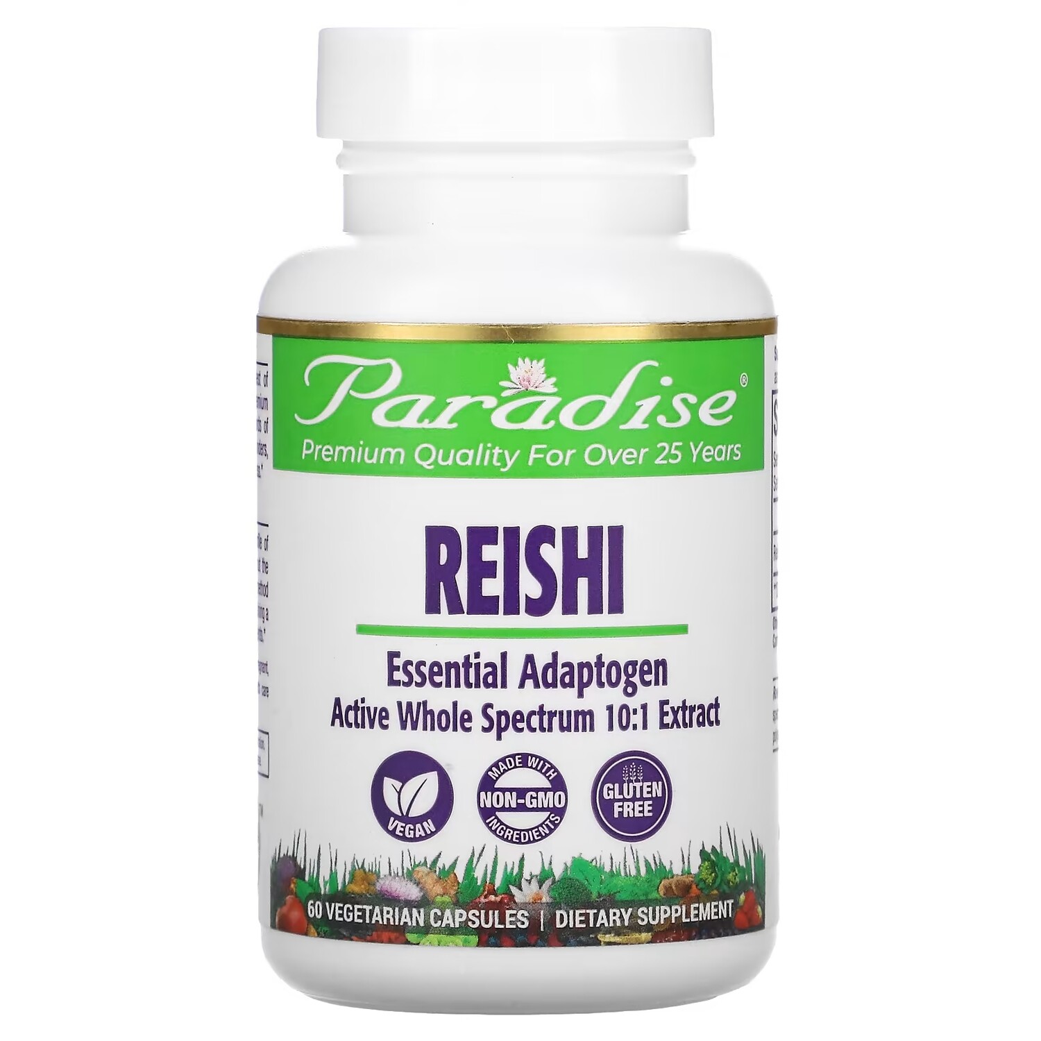 

Paradise Herbs Рейши красный гриб линчжи, 60 вегетарианских капсул