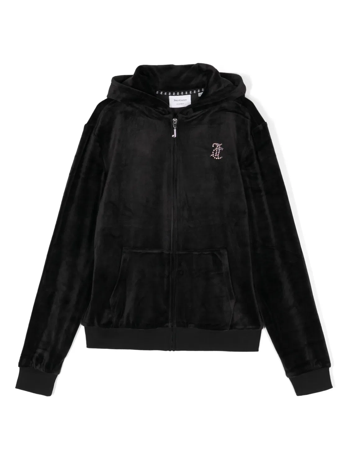 Худи с логотипом и стразами Juicy Couture, черный