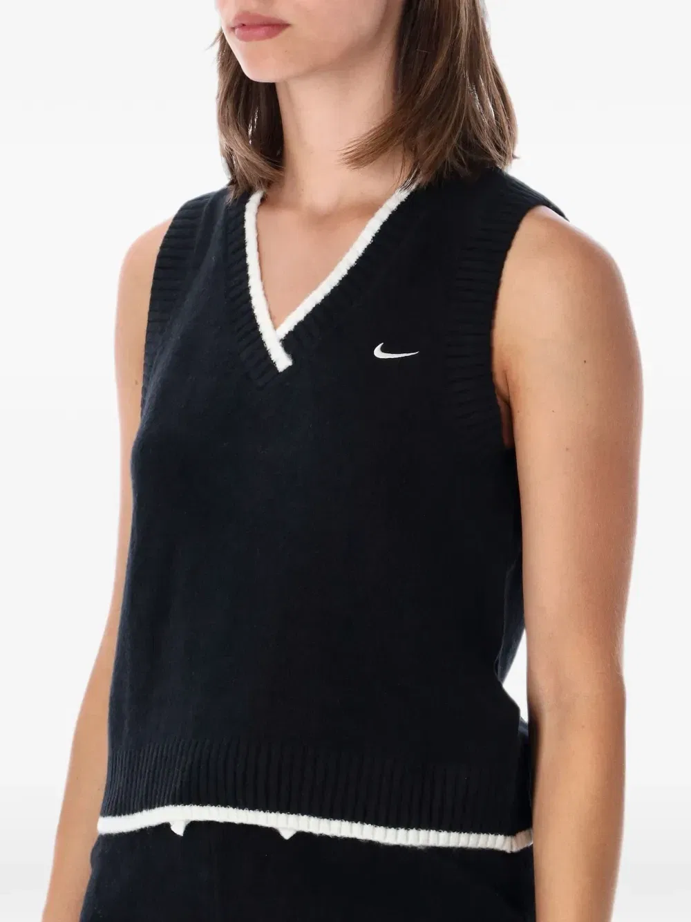 Спортивный джемпер без рукавов Nike Sportswear Chill Knit свободного кроя, черный — фото 3