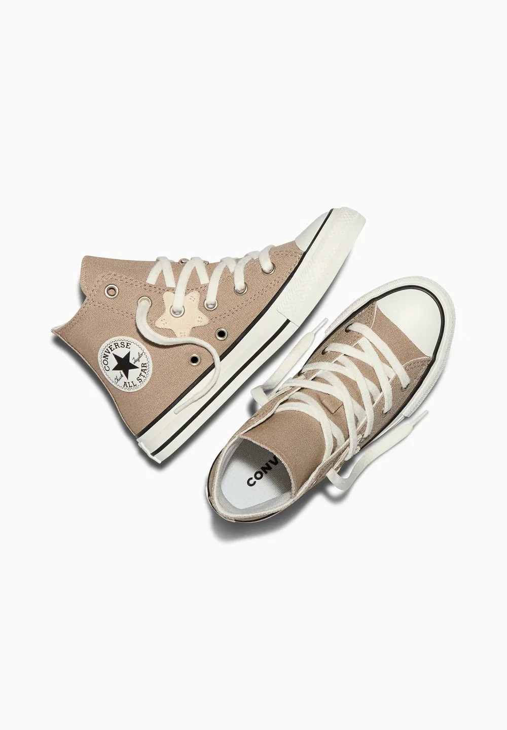Высокие кеды Chuck Taylor All Star Star and Moon унисекс - высокие кроссовки Converse, Vintage Cargo White Black — фото 3