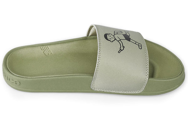 Тапочки x noritake slippers dark green New Balance, зеленый — фото 3