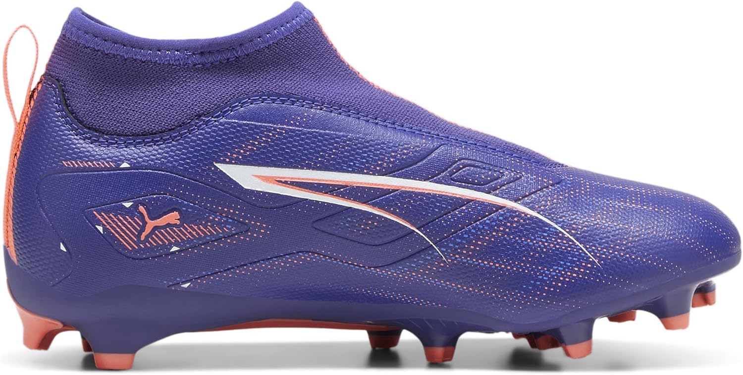 Детские кроссовки Puma Ultra Match без шнурков для твердого искусственного покрытия, Lapis Lazuli-puma White-sunset Glow — фото 4