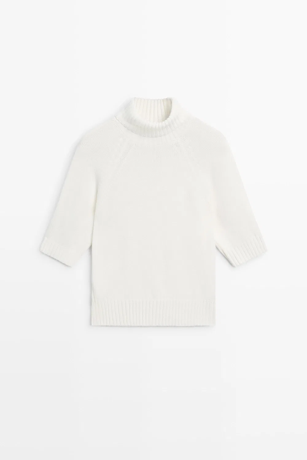 Свитер Massimo Dutti Turtleneck Knit, белый — фото 2