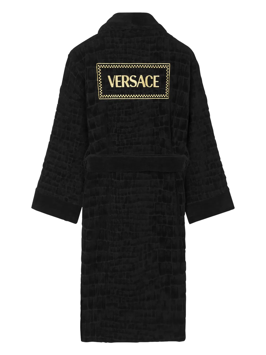 Халат с медузой Versace, черный — фото 4