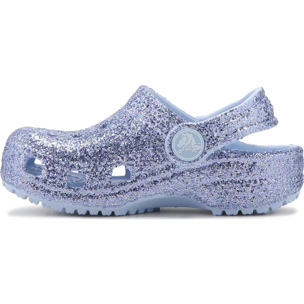 Детские классические сабо с блестками для малышей Crocs, Blue Glitter — фото 3