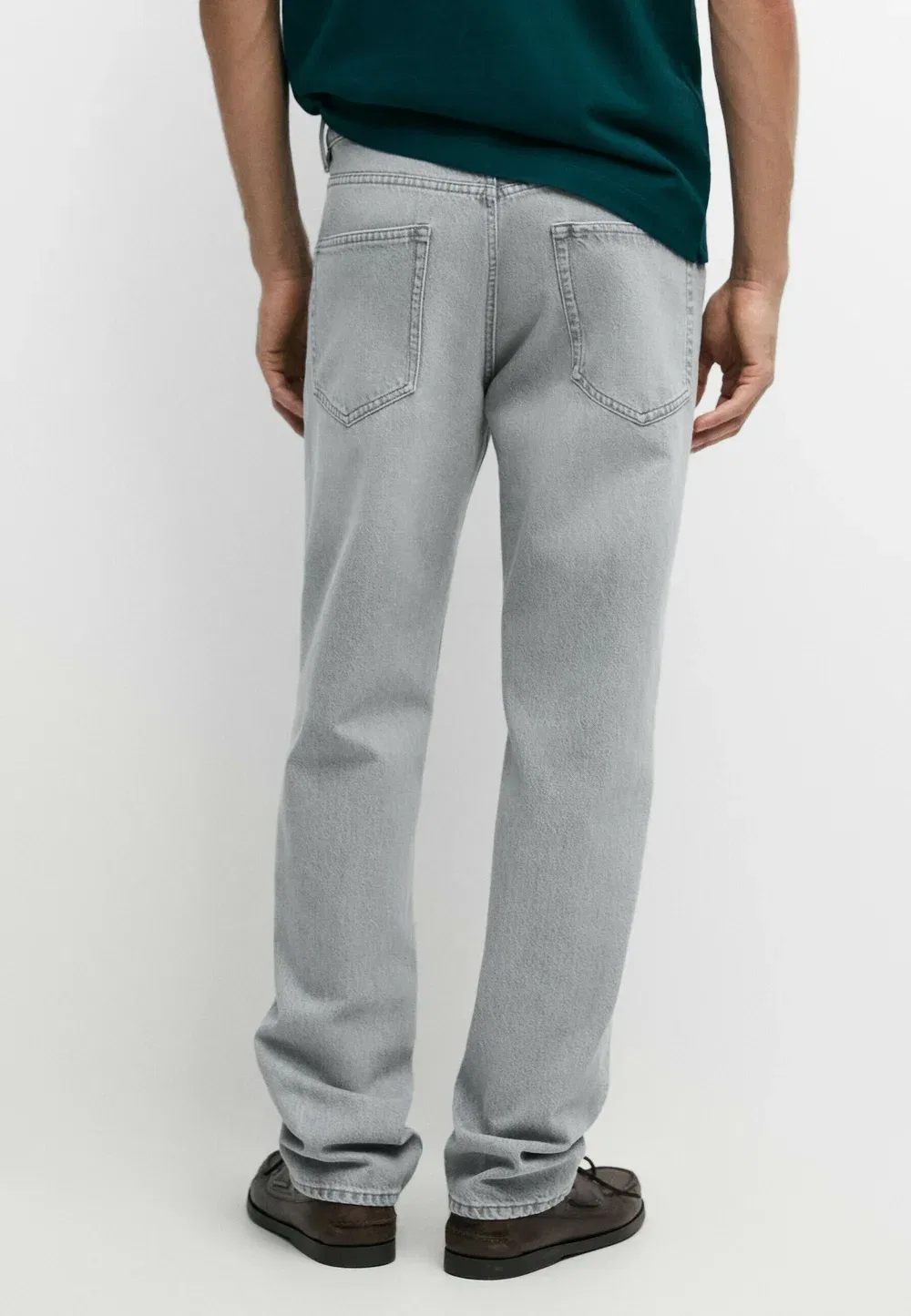 Джинсы зауженного кроя - джинсы прямого кроя Massimo Dutti, Grey — фото 3