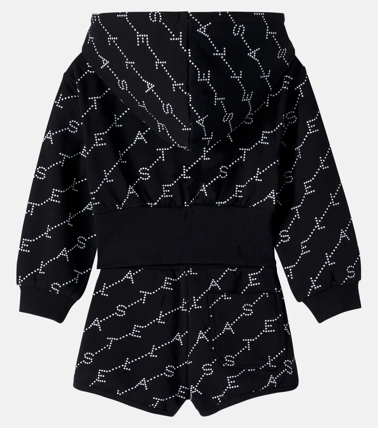 Комплект из флисовых худи и шорт с логотипом Stella Mccartney Kids, черный — фото 2