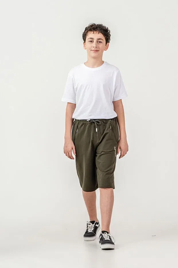 Детские шорты для мальчиков спортивные с принтом Mışıl Kids, Khaki