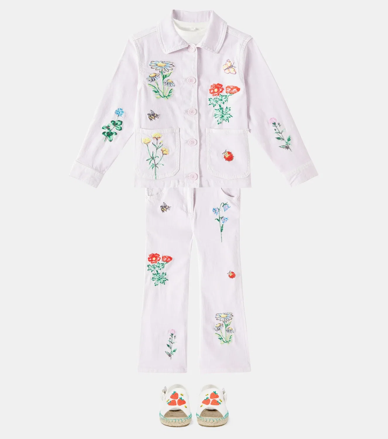 Джинсы с принтом Stella Mccartney Kids, белый — фото 2