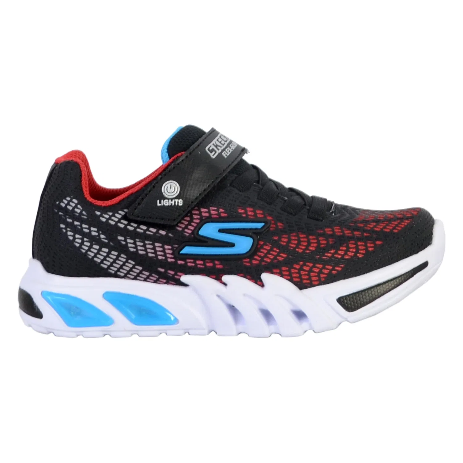 Детские кроссовки со светящейся подошвой Flex-Glow Elite Vorlo Skechers, Schwarz Rot — фото 2