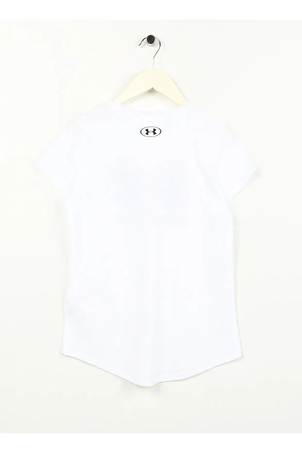 Детская футболка для девочек хлопковая Sportstyle Logo SS Under Armour, White — фото 3
