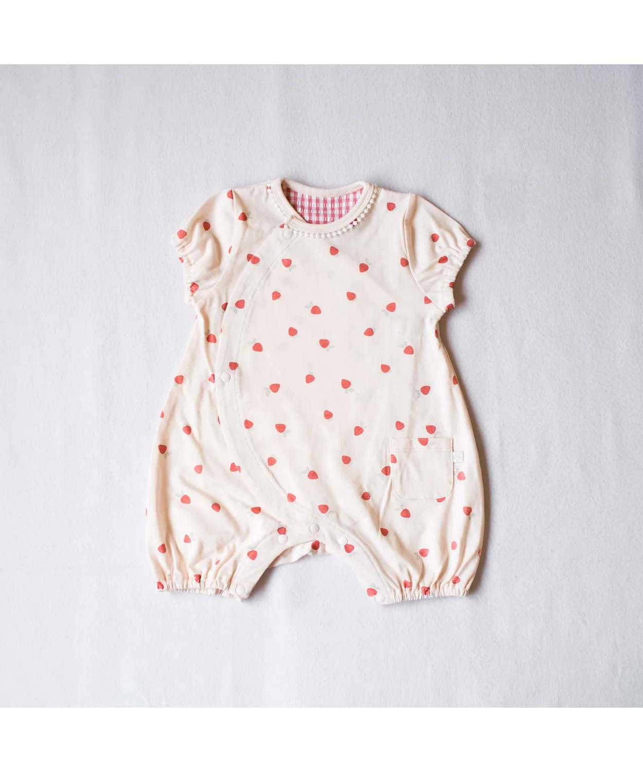 Детский хлопковый боди-комбинезон с фруктовым принтом Fruit Print Easy Romper mocmof, Pink