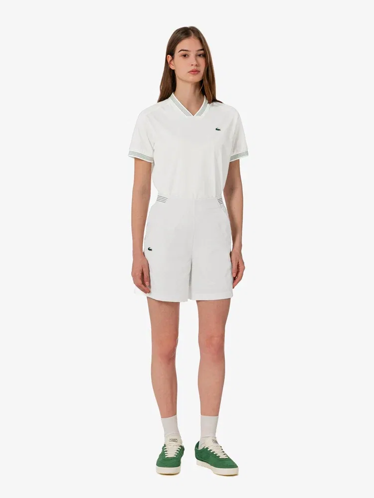 Шорты LACOSTE White из полиэстера, свободный крой — фото 4