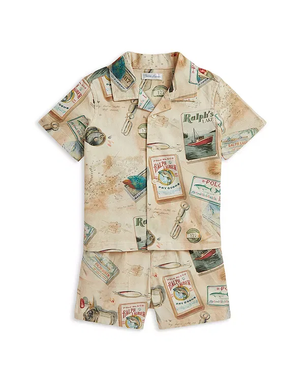Детский комплект для мальчиков с принтом Модель Fishing Print Chino Ralph Lauren, мультиколор