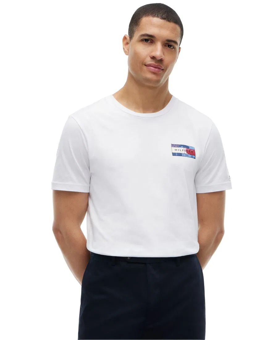 Футболка с принтом Brand Love Back Flag Tommy Hilfiger, White — фото 2