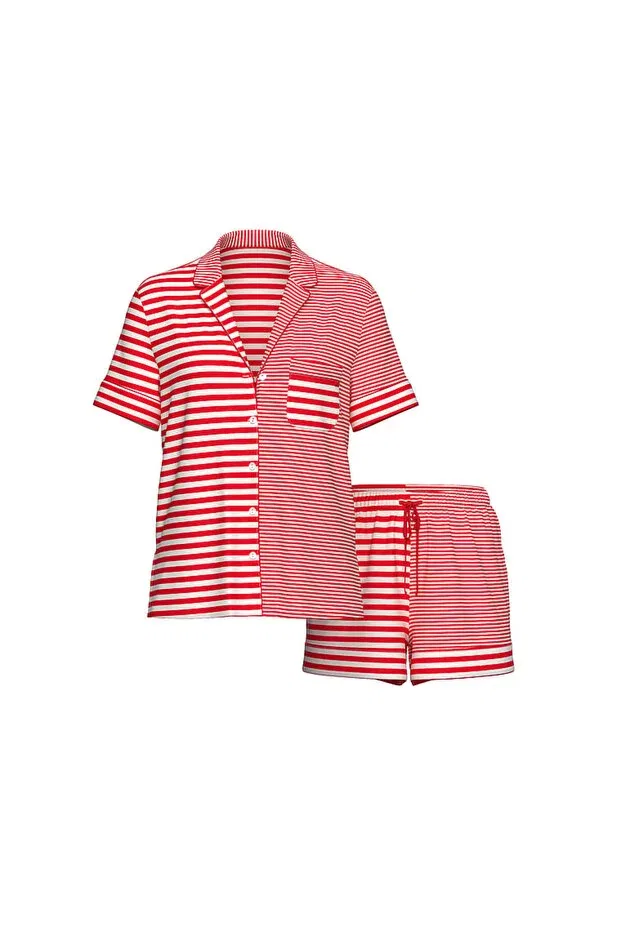 Женский пижамный комплект с коротким рукавом, с принтом, Victoria'S Secret, Striped — фото 3