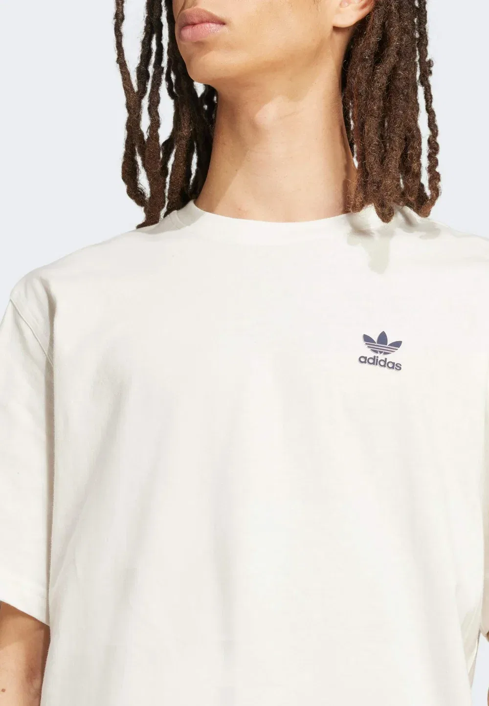 Футболка с принтом трилистника Adidas Originals, Off White — фото 4