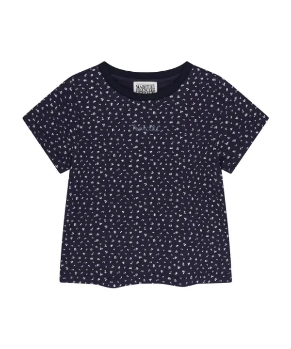Футболка с принтом All Over Flower, Marithé Kids, Navy — фото 2