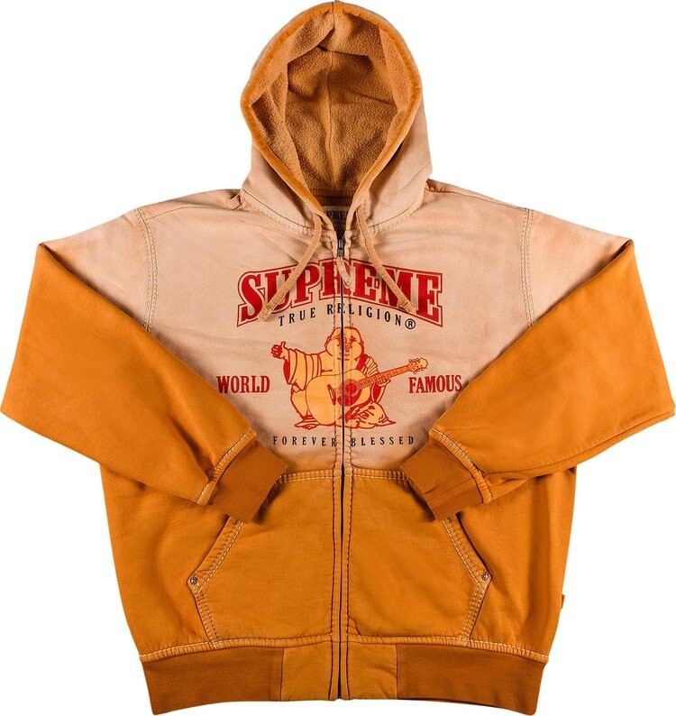 

Толстовка Supreme x True Religion Zip Up Hooded Sweatshirt 'Dusty Orange', оранжевый